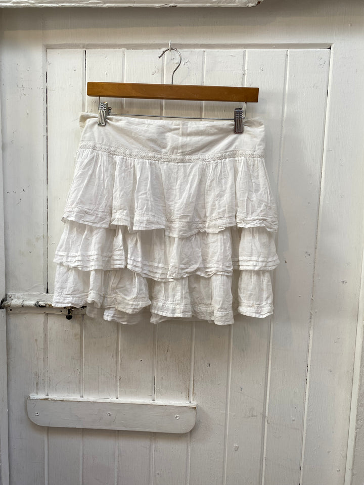White ruffle skirt