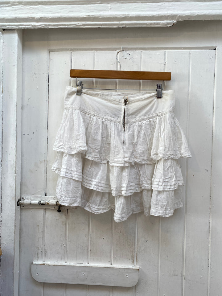 White ruffle skirt