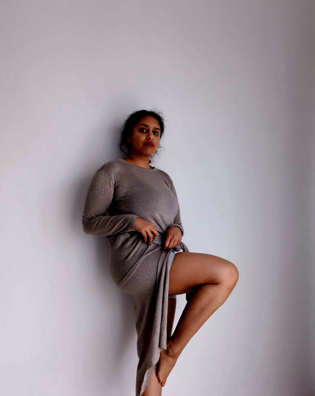 Gold Glittery Long-Sleeve Top - Party Wear