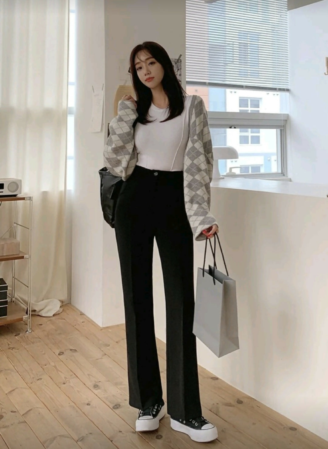 Classic Flare Leg Suit Pants