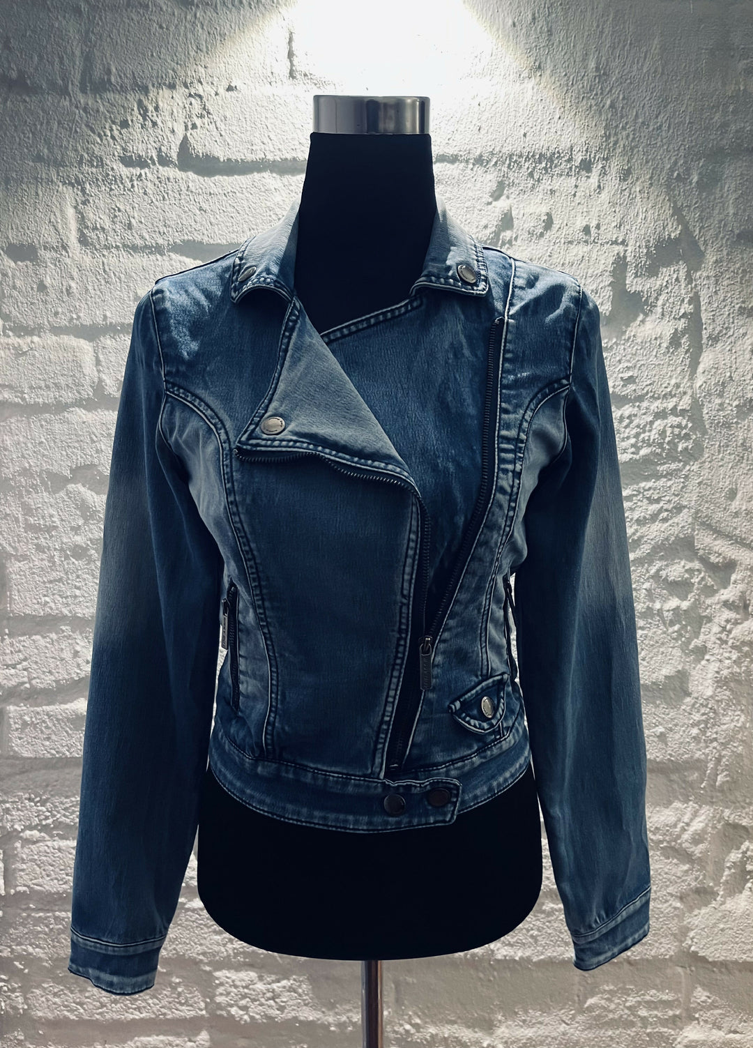 Own the Streets” Sissy Boy Denim Jacket with A-Symmetrical Zip