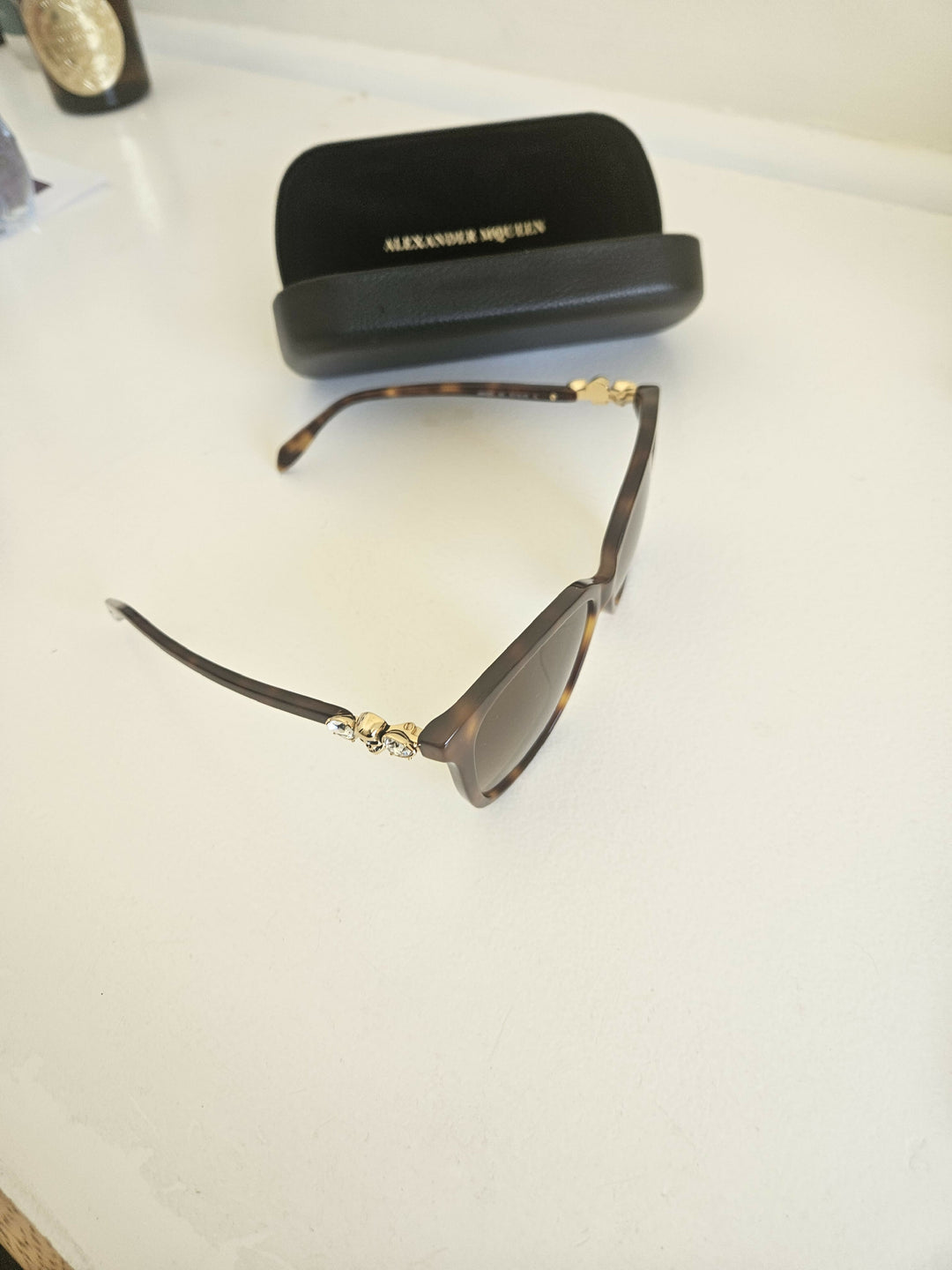 Alexander McQueen Acetate Skull-Embellished Cat-Eye Sunglasses