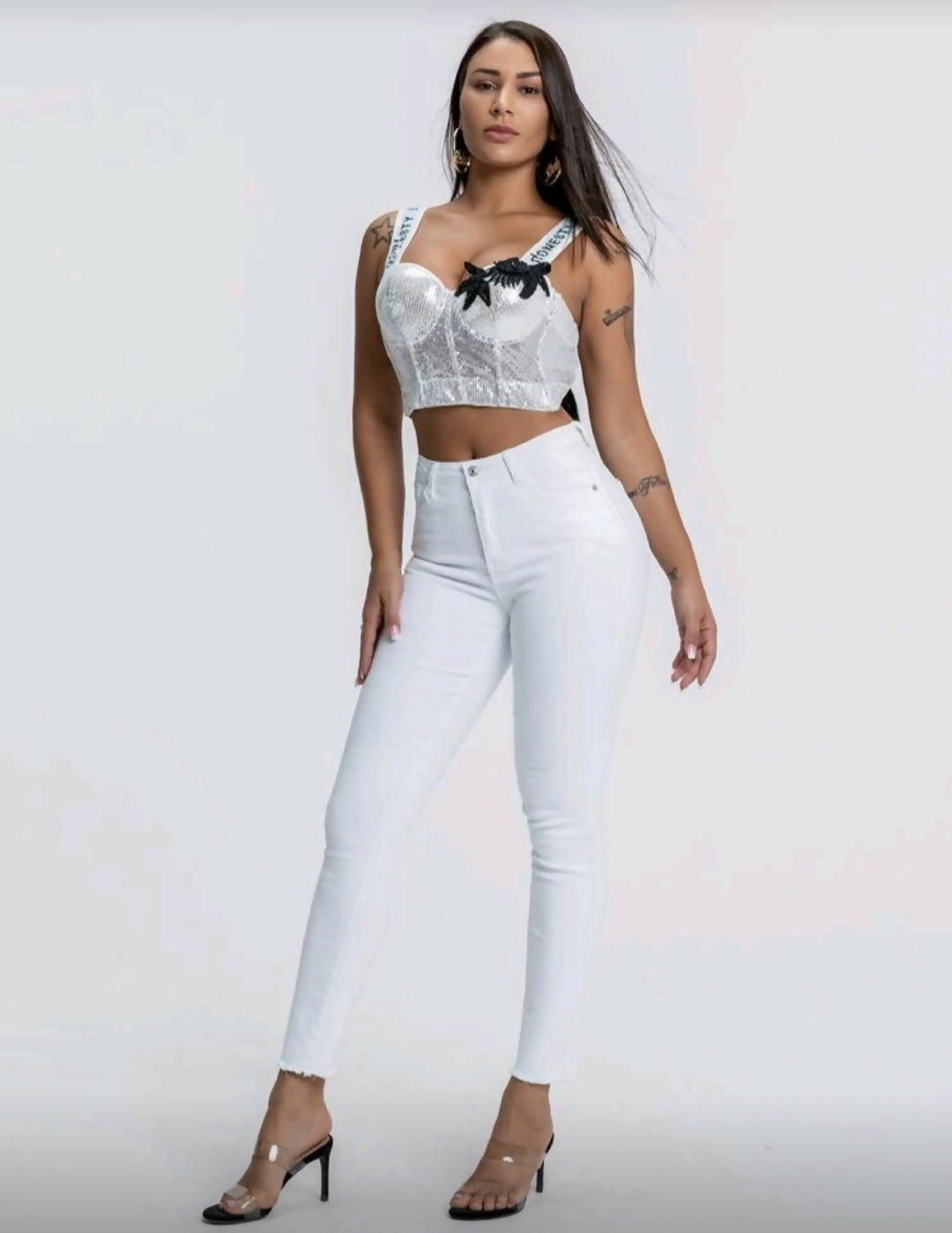 Curvy High Stretch Raw Hem Skinny Jeans