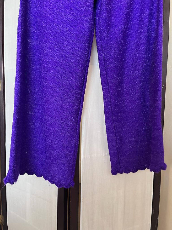 Image of Purple Knit Palazzo Pants