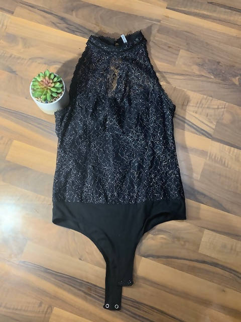 Image of Black & Silver Sexy Bodysuit