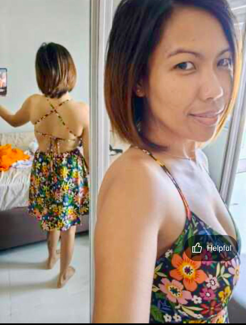 Image of SHEIN Ditsy Floral Print Criss Cross Tie Backless Cami Dress