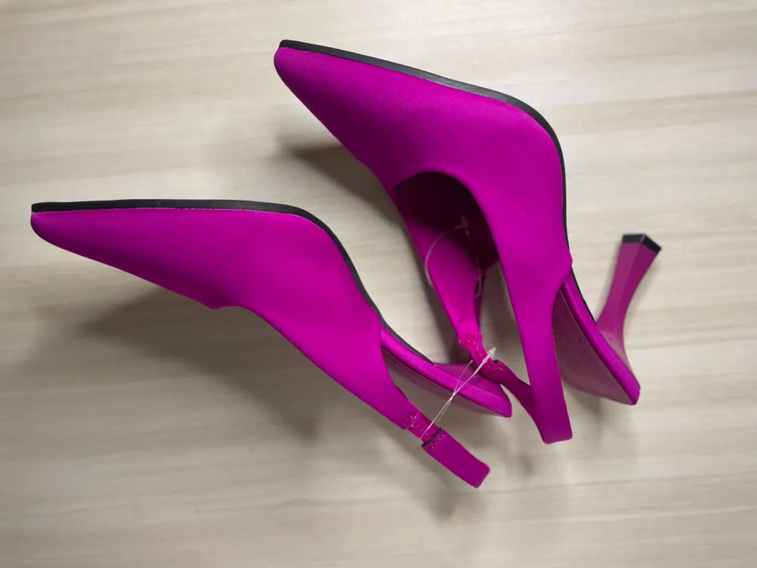 Image of Pink sling back court heels