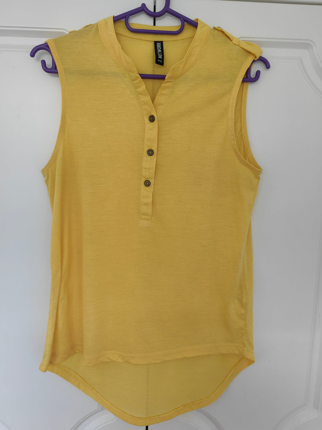 Image of Yellow Button Detail Top