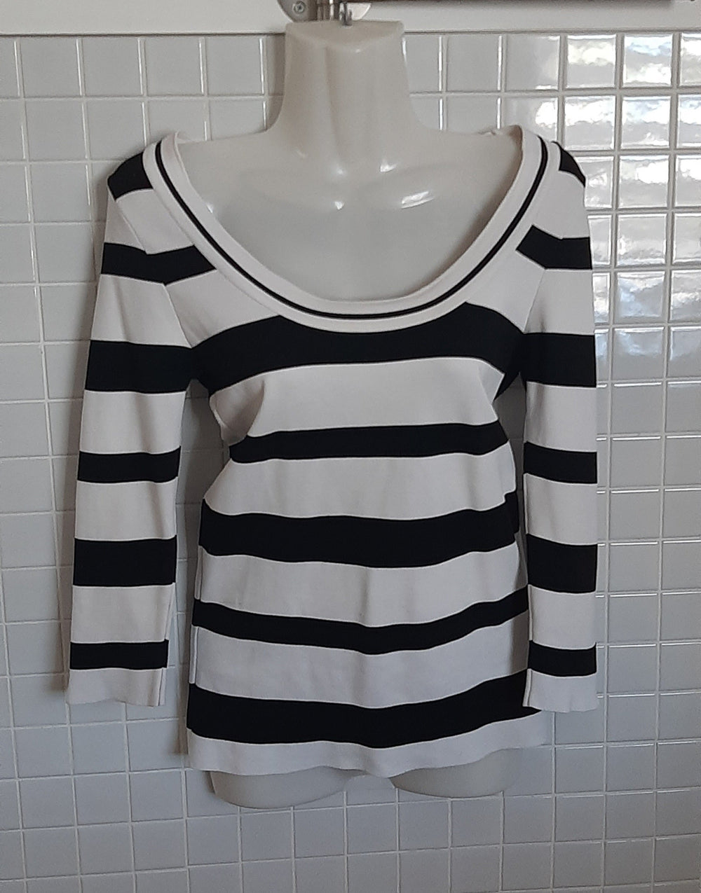 Image of Staple Black and Cream Striped Top