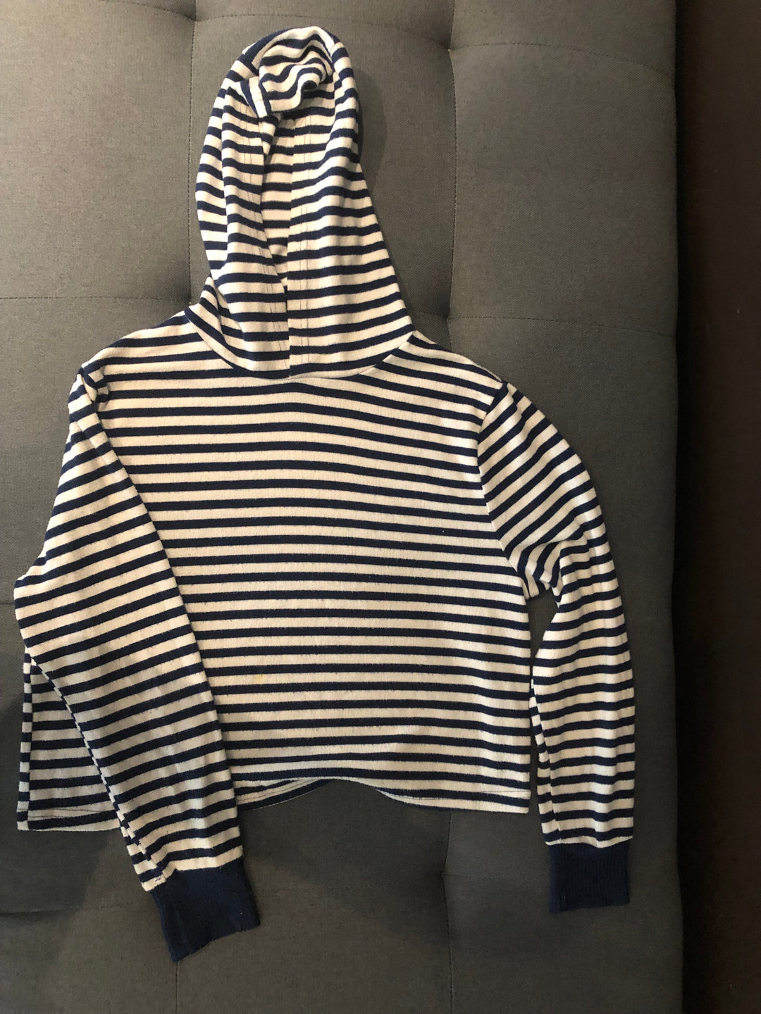 Image of Blue and White Striped Hoodie