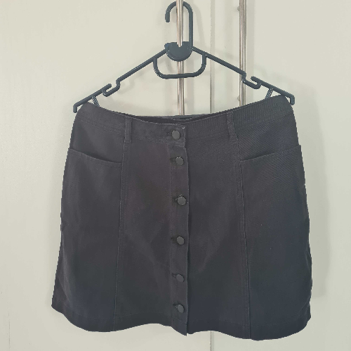 Image of H&M Black Short Denim Skirt