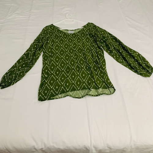 Image of Green And White Top