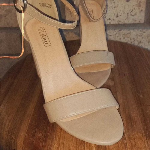 Nude block heels