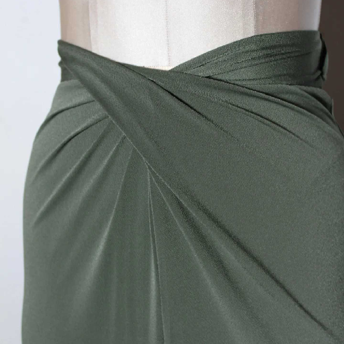 Image of Olive Green Midi Skirt