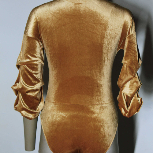 Image of Mustard Velvet Bodysuit