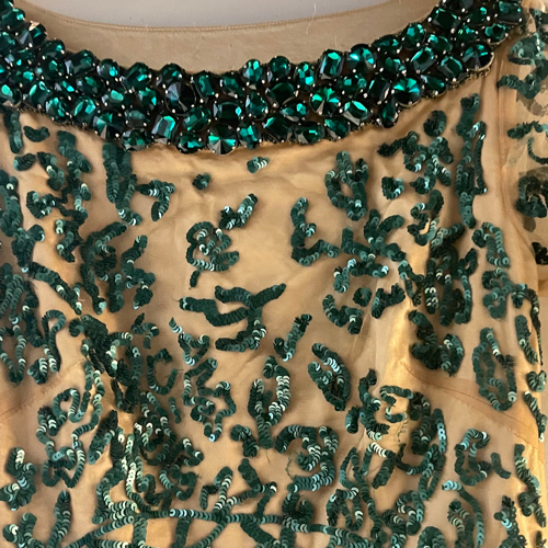 Image of Gold Belt Evening Gown
