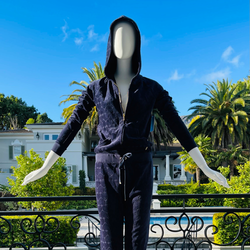 Image of Juicy Couture Hooded Velour Jumpsuit