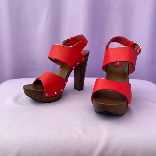 Red Wooden Clogs