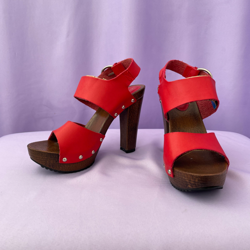 Image of Red Wooden Clogs