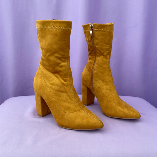 Image of Mustard Mid Calf Boots