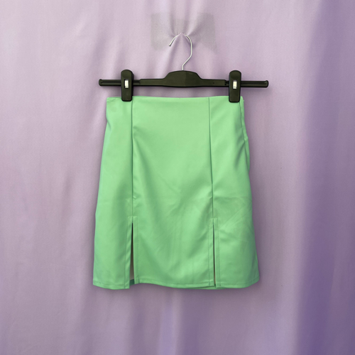Image of Green Pleather Skirt