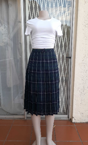 Image of Check Pleated Skirt