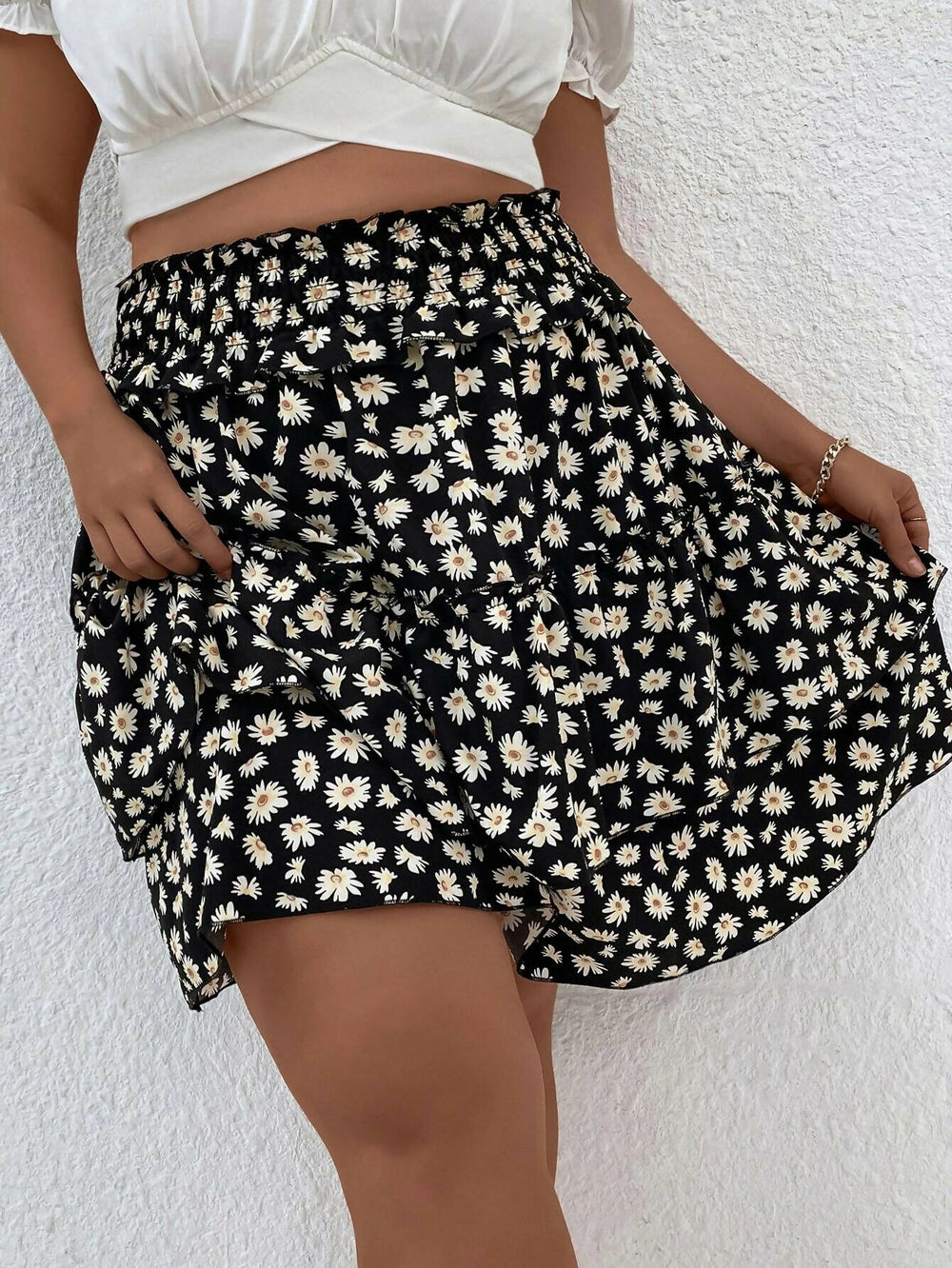 Image of Short Floral Skirt