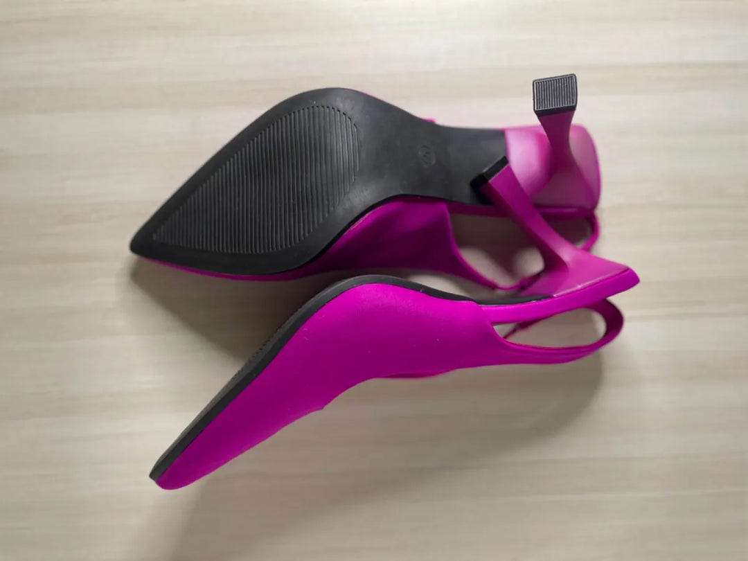 Image of Pink sling back court heels