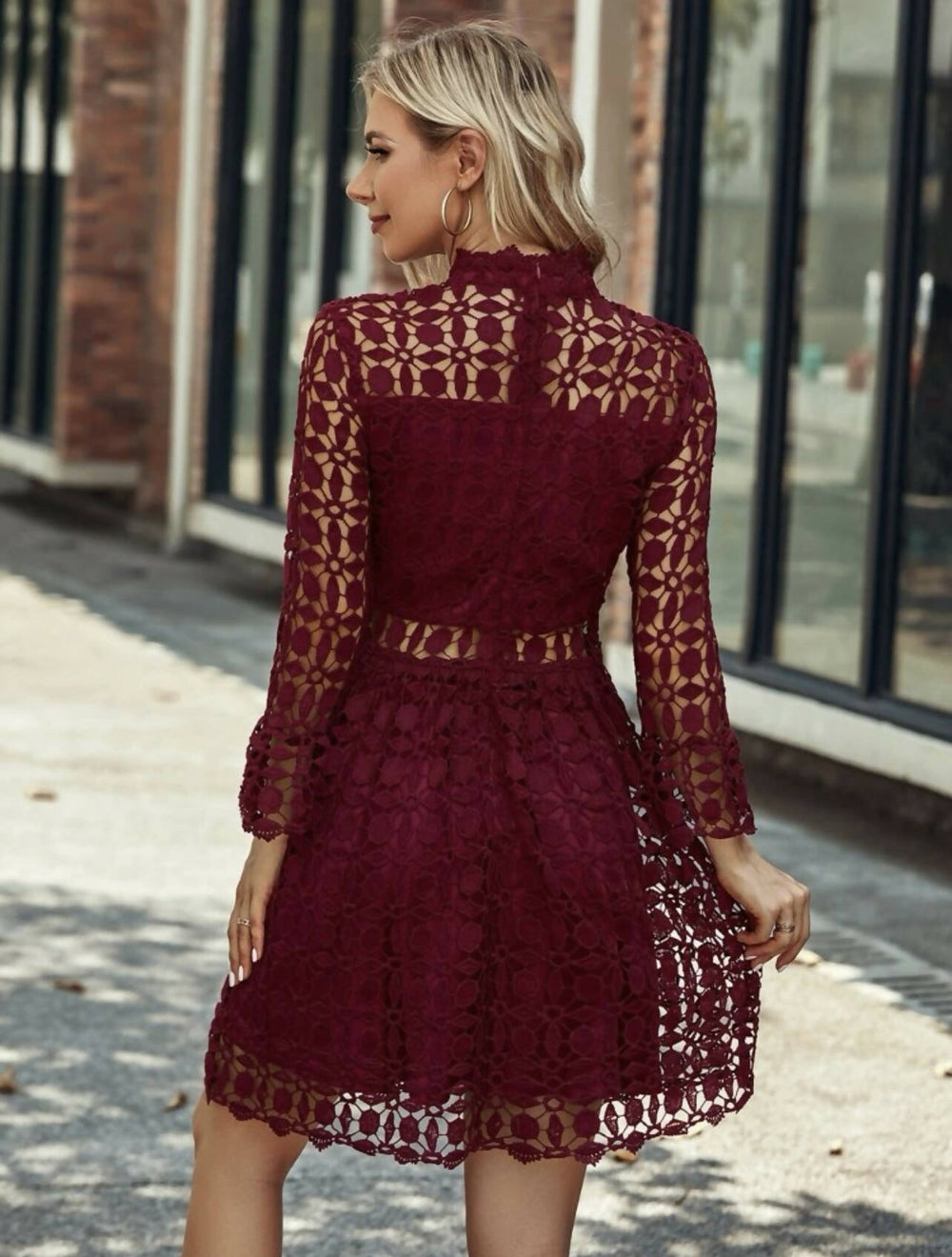 Image of Burgundy Lace Dress