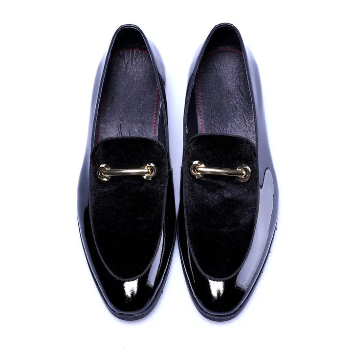 Image of Oxford Dress Shoes Shadow Patent Suede Leather Fashion Shoes 