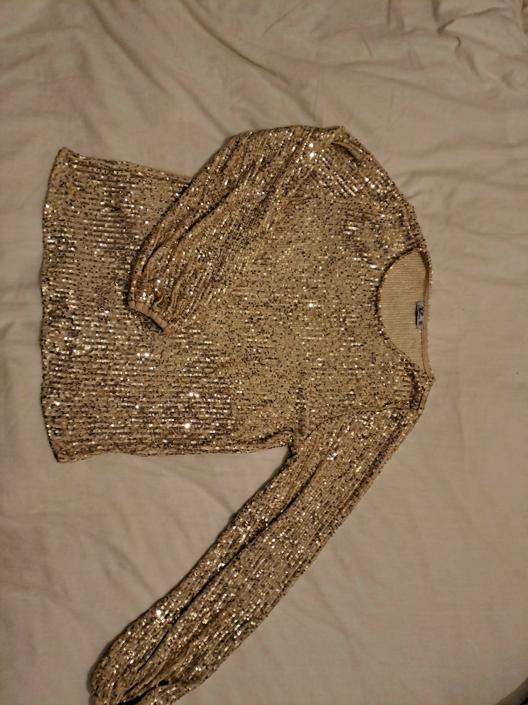 Image of Gold Sequinned Top