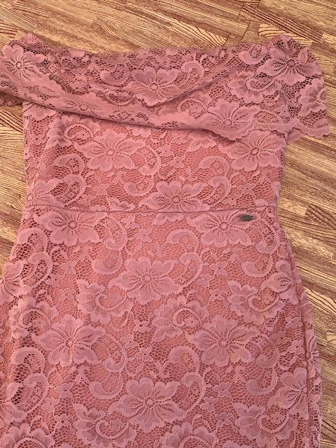 GUESS Mink Pink Off Shoulder Dress