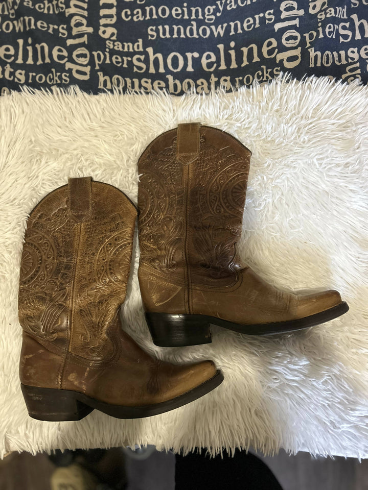 Image of Genuine Leather Tan Kentucky Cowboy Boot