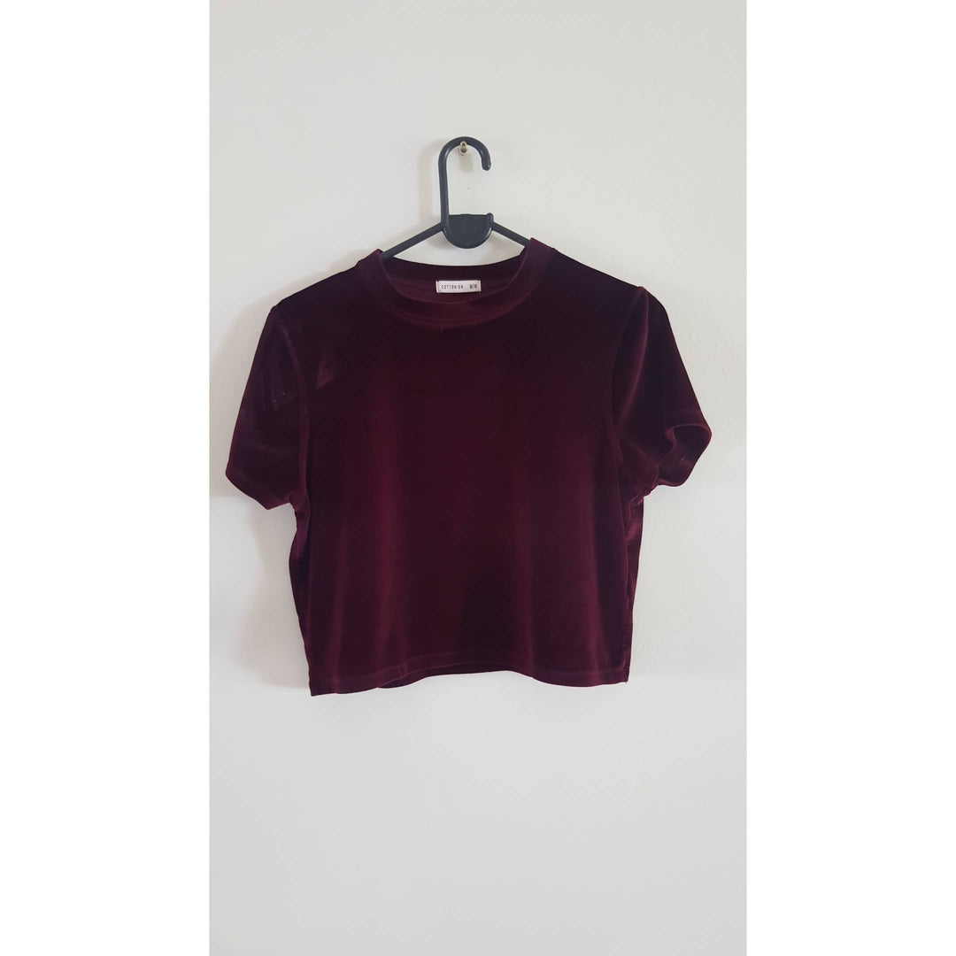 Image of Cotton On Velvet Red Top