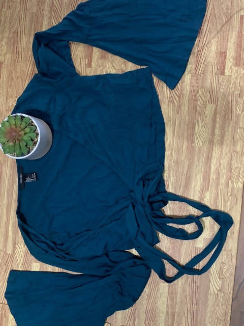 Image of Teal Wrap Around Top