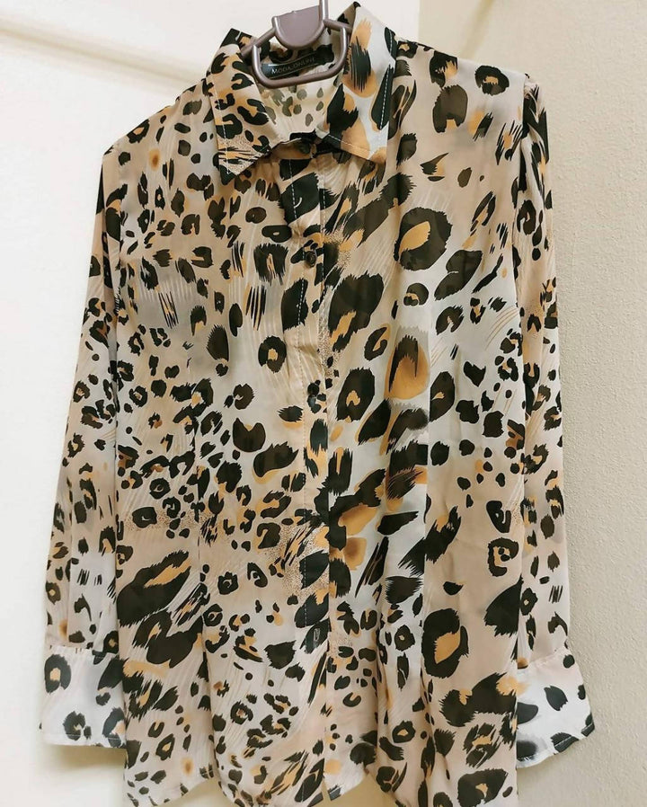 Moda animal print shirt