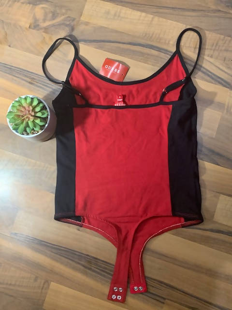 Image of Red & Black Guess Bodysuit