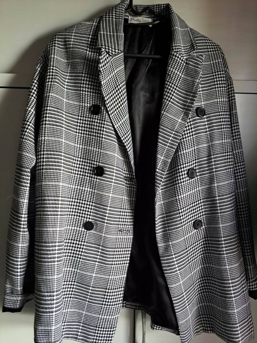 Image of Pretty Jane Oversized Double Breasted Houndstooth Jacket