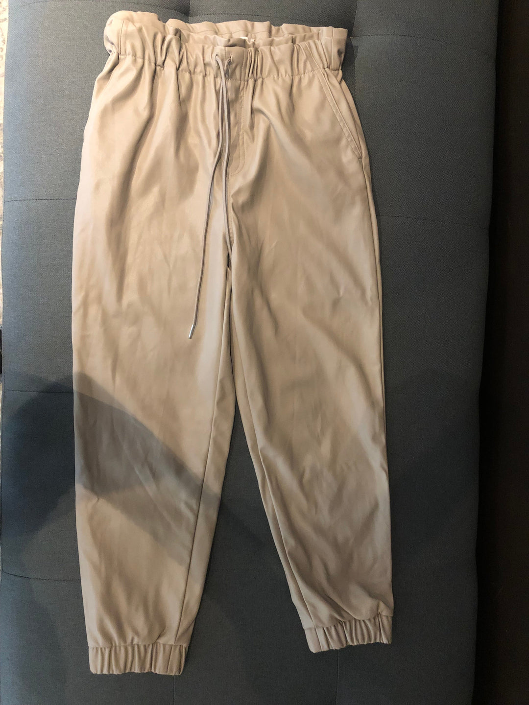 Image of Grey Pleather Trousers