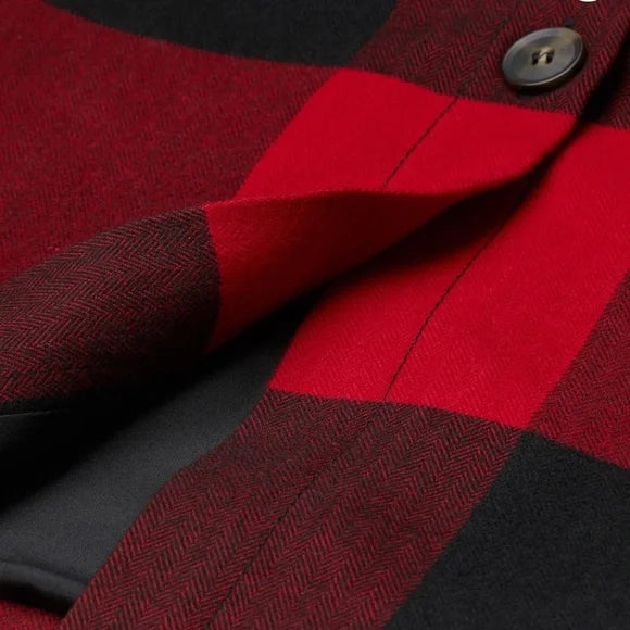 Image of Red and Black Shacket