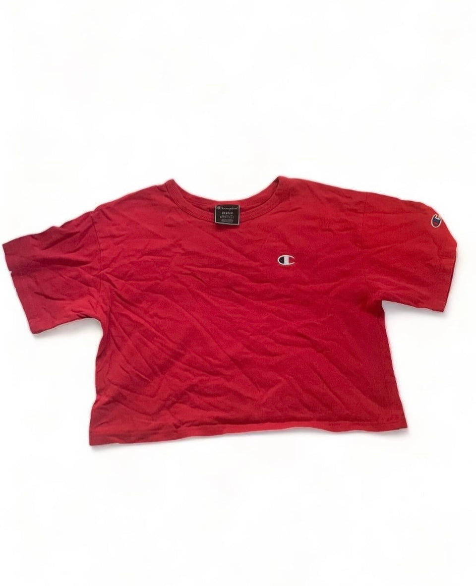 Image of Red Champion cropped top 
