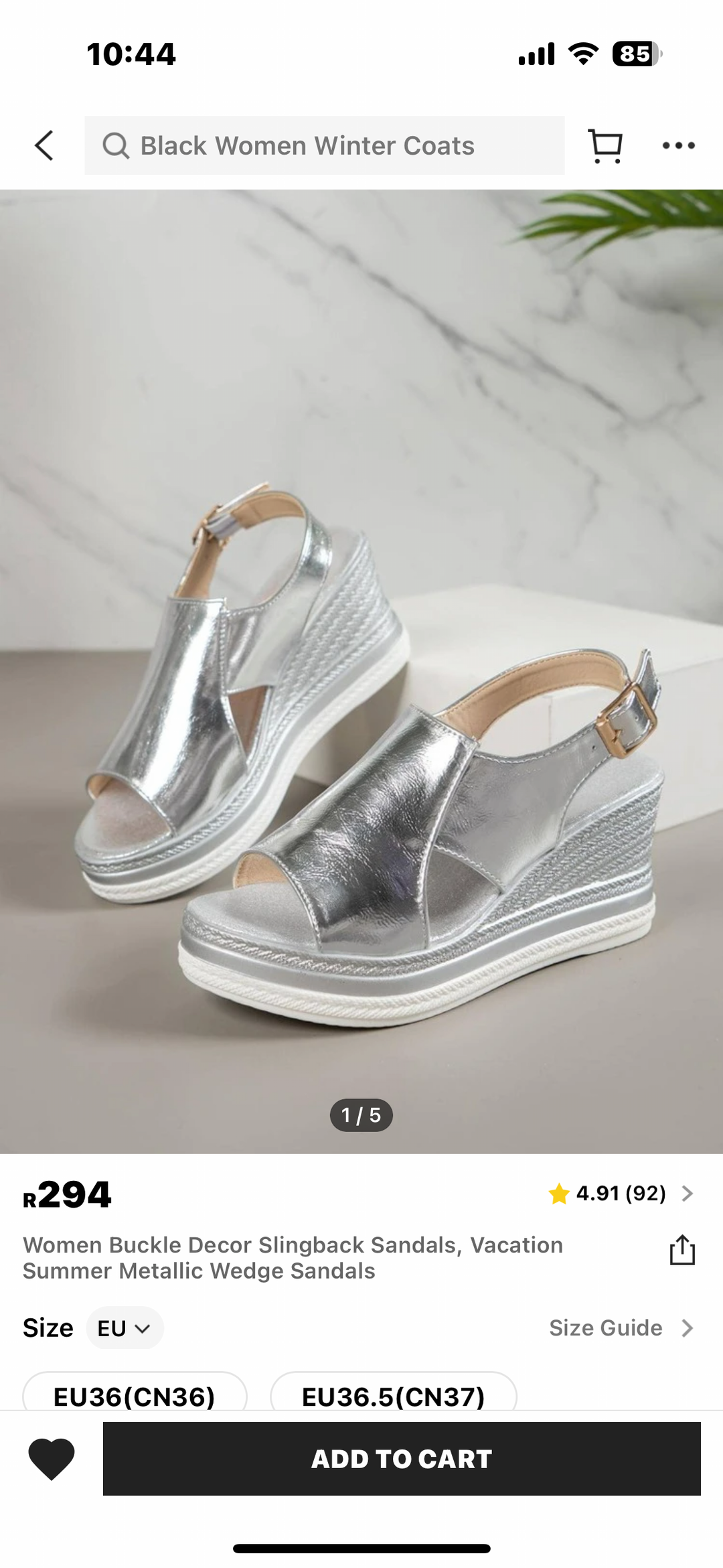 Image of Silver Wedge Sandals