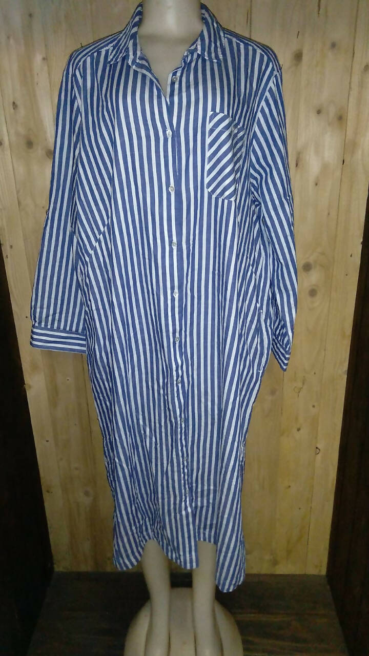 Image of Earth Addict Striped Shirt Dress 
