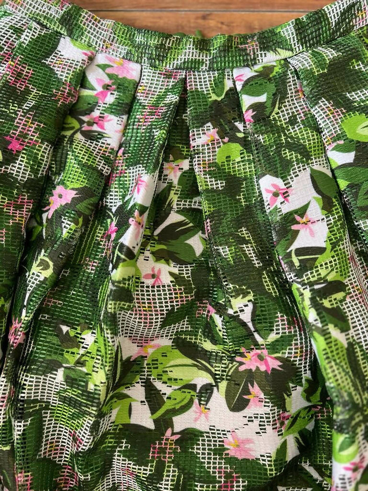 Image of Orchily Floral Green Skirt