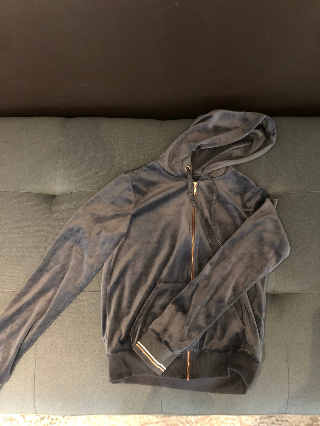Image of Velvet grey hoodie