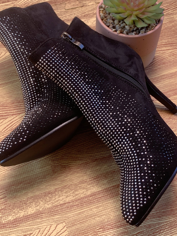 Black studded ankle boot