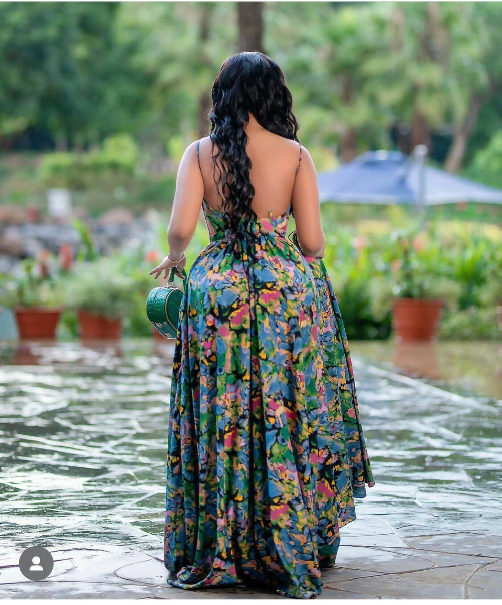 Image of All Over Print Open Back Dress