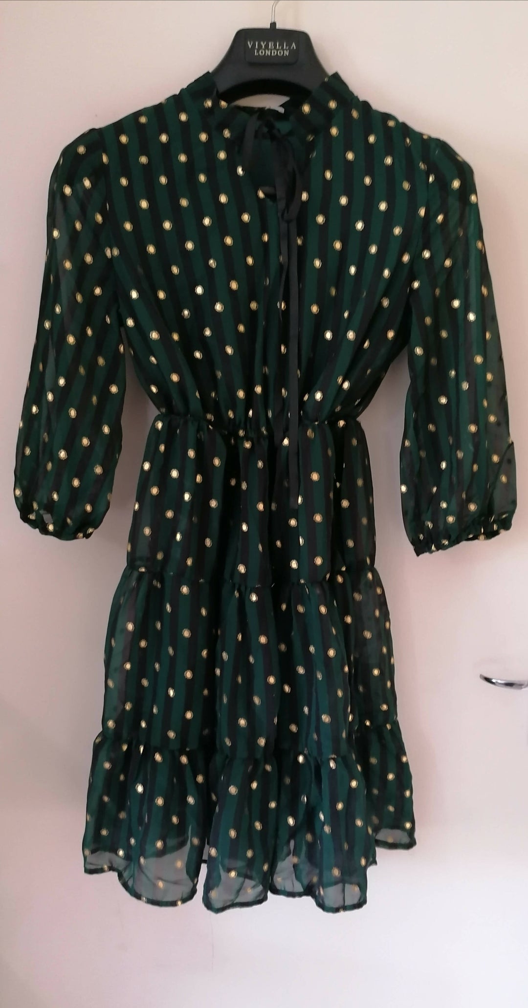 Image of Green Short Shiffon Dress