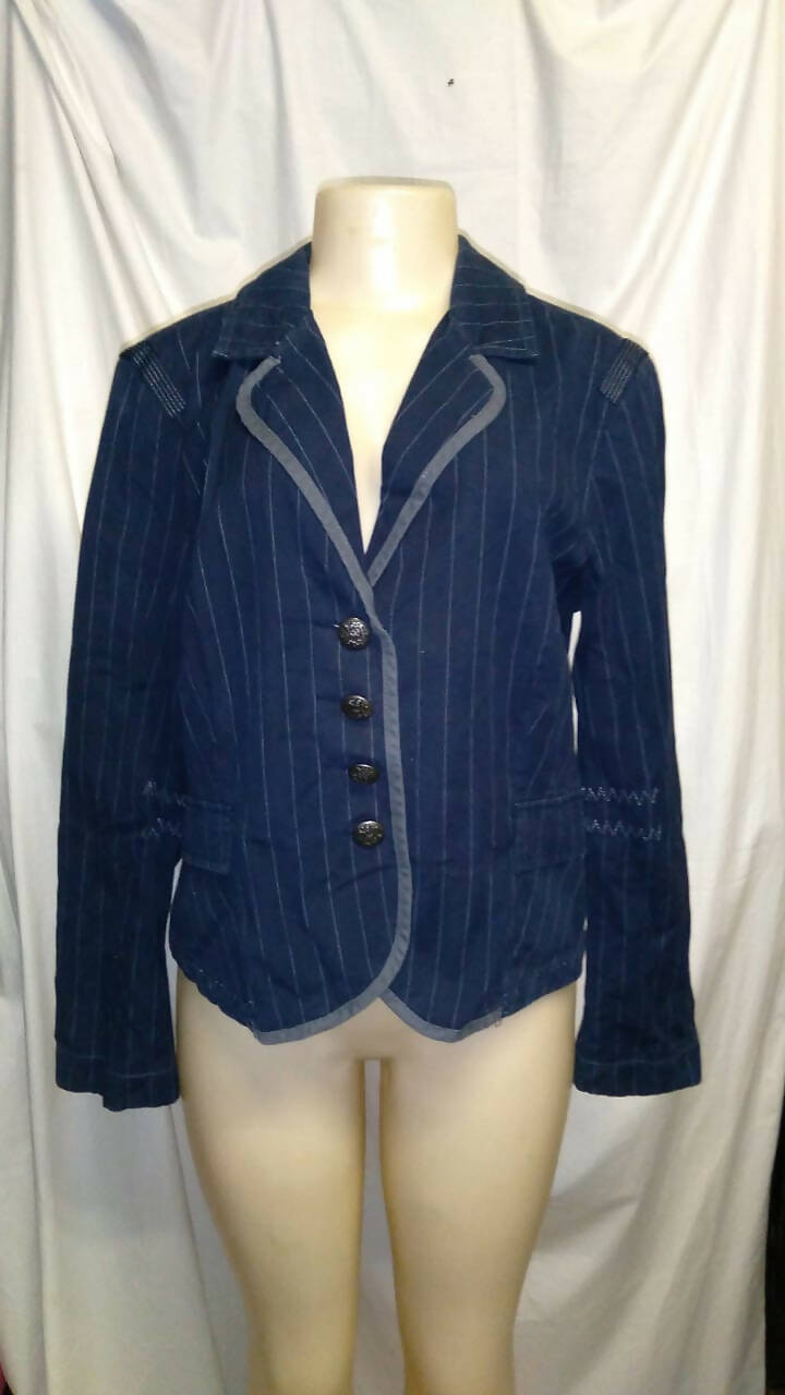 Image of Woolworths Navy Blue Blazer With Pinstripes 