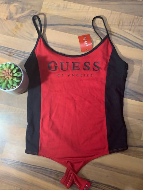 Image of Red & Black Guess Bodysuit